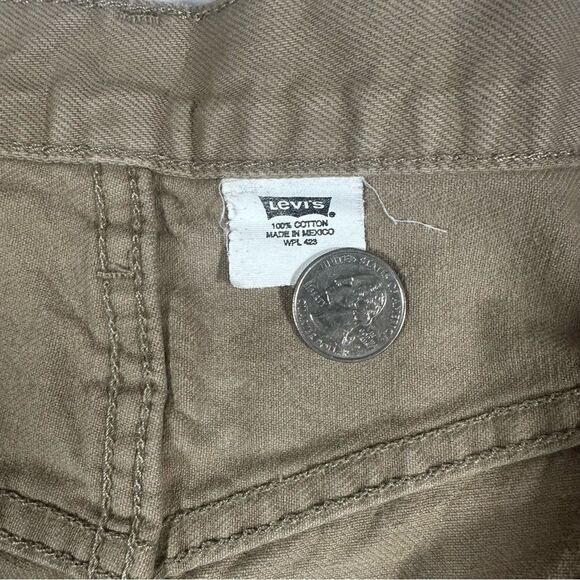 Vintage Levi 501XX Sz 33x32 Button Fly Straight Leg Denim Jeans Beige Tan Mexico - Picture 7 of 9